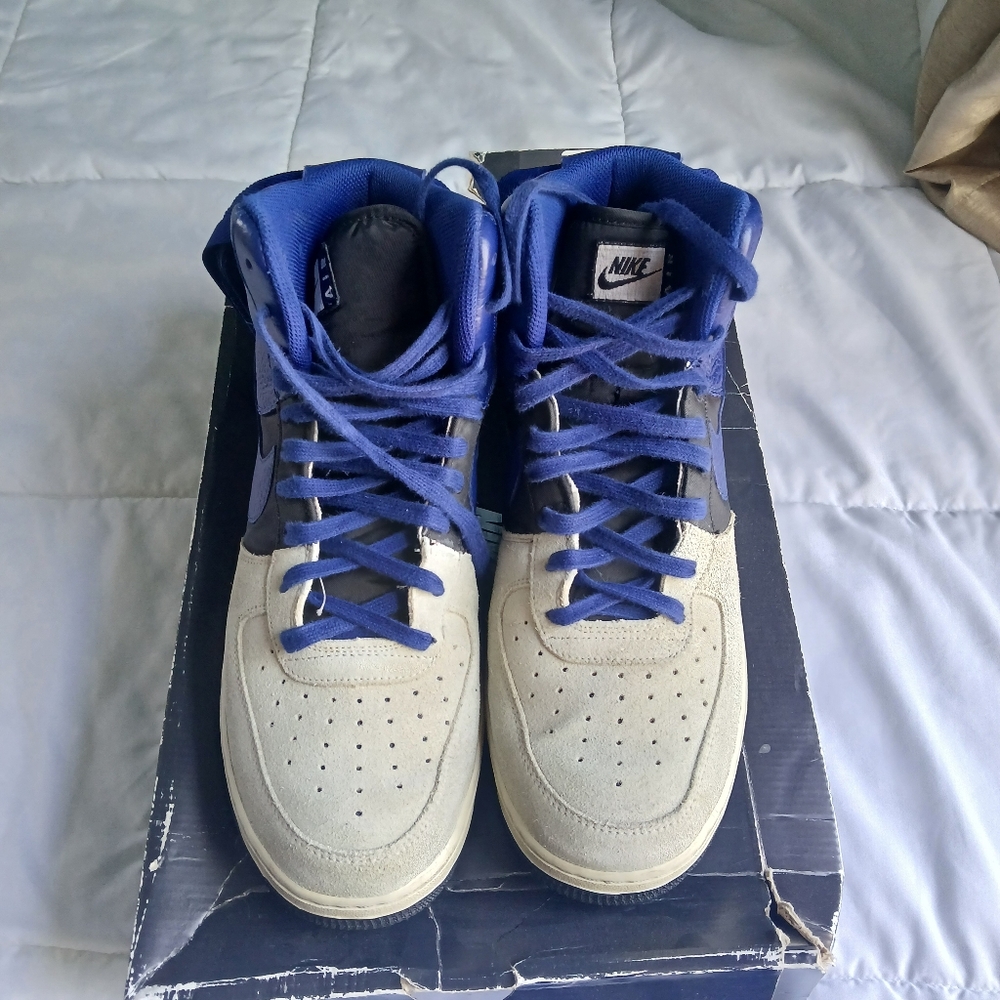 Size 11 - Nike Air Force 1 '07 LV8 High Platinum Deep Royal Blue
